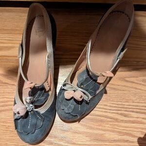 Anthropologie Budding T Strap Heels Mary James